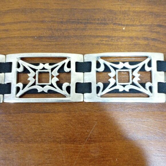 Suzi Roher 1949 Art Deco Silver Metal Stretch Elastic Statement Belt main image 7